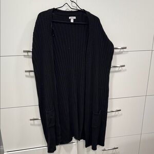 Croft & Barrow Black Open-Front Cardigan